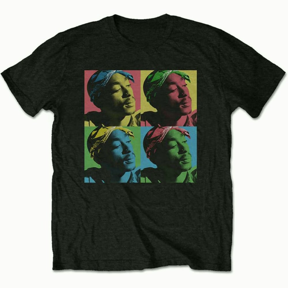 Tupac Shakur 2Pac Coloured Profiles Vintage T-Shirt, 2Pac Vintage Tee For Men